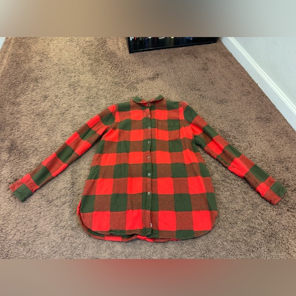 Woolrich Tops - Woolrich Red Green Plaid Flannel Shirt Cotton Oversized Tunic S